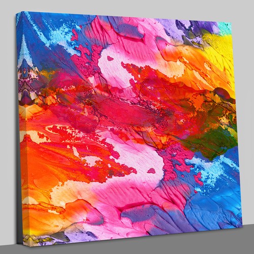 Abstract acrylic hand - , painted