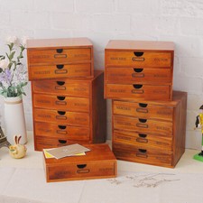 2/3/4/5 Drawer Desk Unit Stationary Storage Wood Desk Top Make Up Organiser