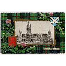 CLAN STEWART (Hunting) TARTAN Marischal College Aberdeen Postcard, Postmark 1911