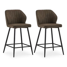 Set of 2 Bar Stools Faux