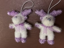 2 White Purple Lilac Sparkle