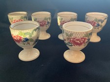 Royal Doulton / Booths Floradora Egg Cups Set of 6,  Gold rims Rare