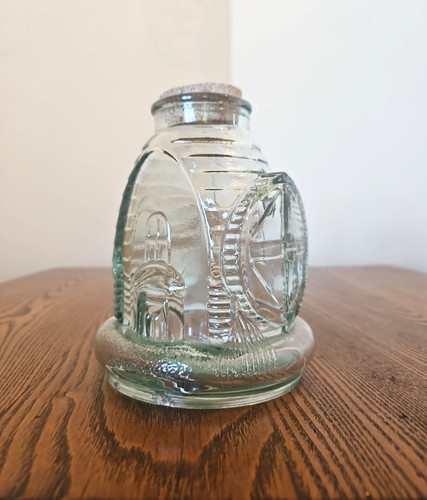 Vintage glass jar hobbit house - jar,