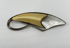 Aksel Holmsen Vintage Norway Sterling Silver 925S, Yellow Enamel Floral Brooch 