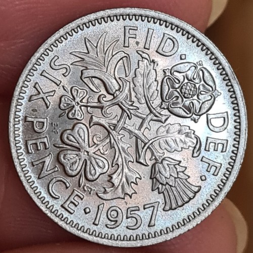 1957 uncirculated sixpence - uncirculated,