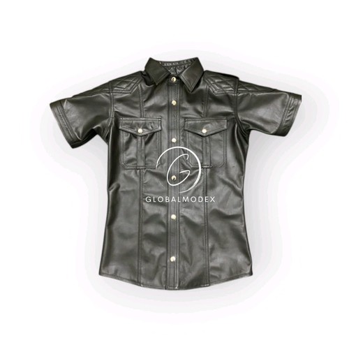 Men leather uniform shirt - men's,
