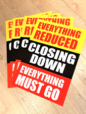 CLOSING DOWN SHOP SALE POSTERS -  PP10 - CHOOSE A SIZE - EVERYTHING REDUCED!