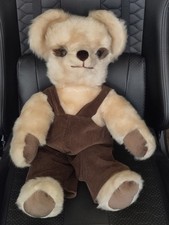 Vintage 70's/80's C&A Teddy Bear with Corduroy Dungarees- made in UK- large 20"