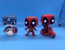 Funko Pop Deadpool Scooter candy canes Captain America Snowman
