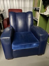 Vintage blue leather armchair