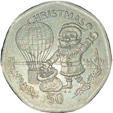 Gibraltar christmas 50p coin - christmas,
