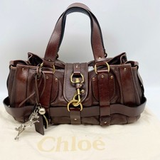 Chloe Kerala Handbag Brown Leather Y2K tote bag 01-08-51-5267 Authentic