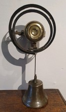 Antique Victorian servants brass bell, spring & wall fixing shop butler 29cms