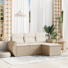 Garden Sofa Set Beige PE