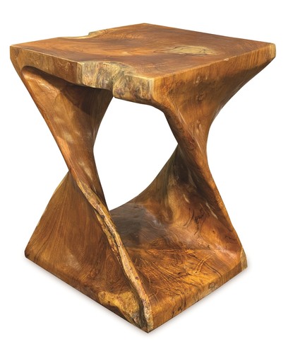 Square teak root - root, table