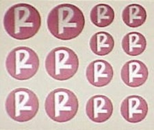 14 RALEIGH BUDGIE CHOPPER GRIFTER TOMAHAWK RED / SILVER VINYL R NUT LOGO DECALS