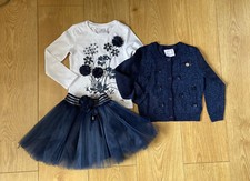 Le Chic NWOT Girls 3 Years 98cm 3 Part Outfit Top /Glittery Cardigan / Net Skirt