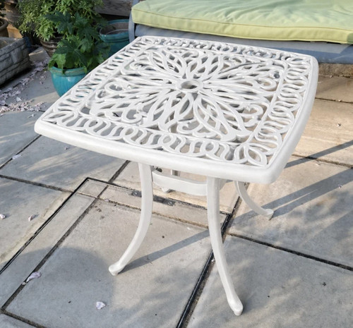 Cast aluminium patio table - aluminium,