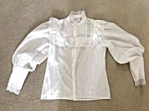 White cotton frilled blouse