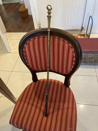 Very long vintage brass - , poker