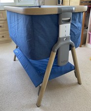 Tutti Bambini Cozee Bedside Crib Blue with New Mattress 