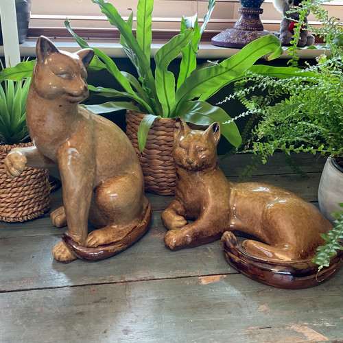 Pair large vintage ceramic art - pair,