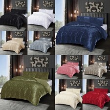 Luxury Jacquard Duvet Cover Set 3PC Modern Bedding Double King Size Reversible