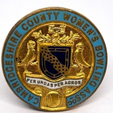 Cambridgeshire County Women's Bowling Association Enamel Pin Badge Ladies Bowls