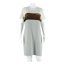 DKNY Womens T-Shirt Dress Grey Colourblock Short Sleeve Knee Length XL