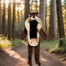 Vintage TAZ Tasmanian Devil Warner Bro Halloween costume Plush Faux Sherpa Fur L