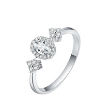 2ct VVS1 D Excellent 18K Yellow Gold Lab Created Oval Ring Diamond Test Pass