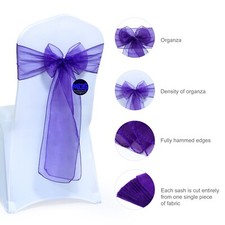 100 Organza Chair Sash Bow for