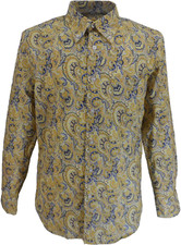 Mens 60s 70s Mustard Yellow