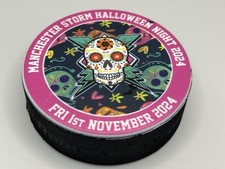 Halloween Night 2024 Manchester Storm Rubena Ice Hockey Puck