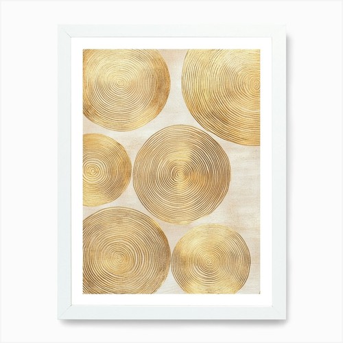Gold circles art print - gold,