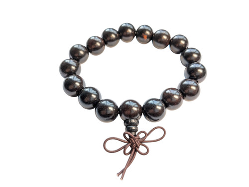 Ebony wood elastic mala - ebony,