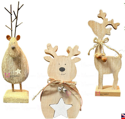 Christmas wooden reindeer - wooden,