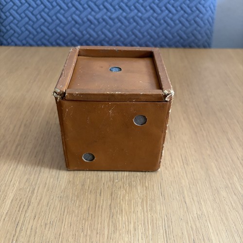 Leather dice box - leather, with