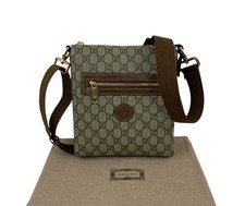 Gucci GG Monogram Canvas Square Messenger Shoulder Bag Beige 681021