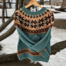 ⭐Womens Winter Warm Sweater Patterned Pullover Fair Isle Jumper Long Sleeve New-