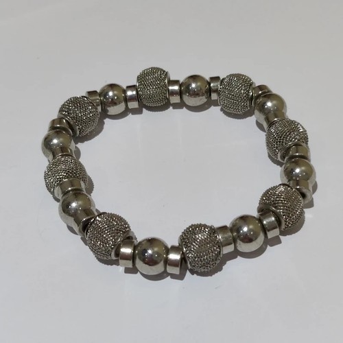 Chunky silver tone woven - chunky, wire