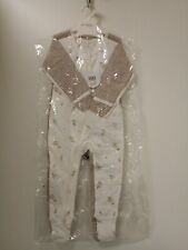 Purebaby Zip Growsuit x2 Organic Cotton 6-12 Months Size 0 - NEW