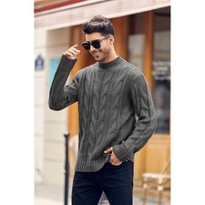 mens knitted jumper cable knit k pullover winter knitwear Various Colours & Size