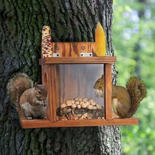 Rustic Wooden Squirrel Feeder