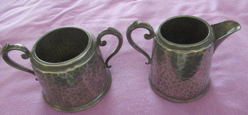 Vintage pewter hand hammered - pewter,