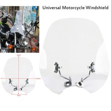 Universal Motorcycle Screen Windshield Clear For 7/8 1'' Handlebar Harley Honda