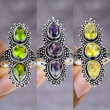 Multi Gemstone Handmade 925