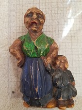 Grotesque ethnic carving. Mother and Child, 13cm tall