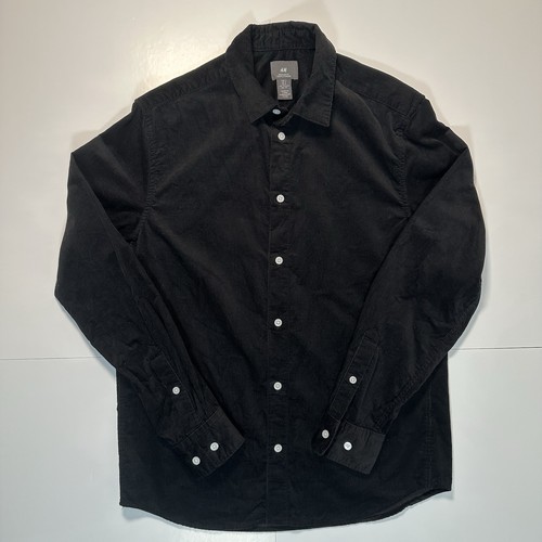 Black corduroy button - corduroy,