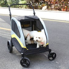 Large Double Cats Dogs Pram Pet Strollers Pushchairs Bike Trailer Wagon Carriage